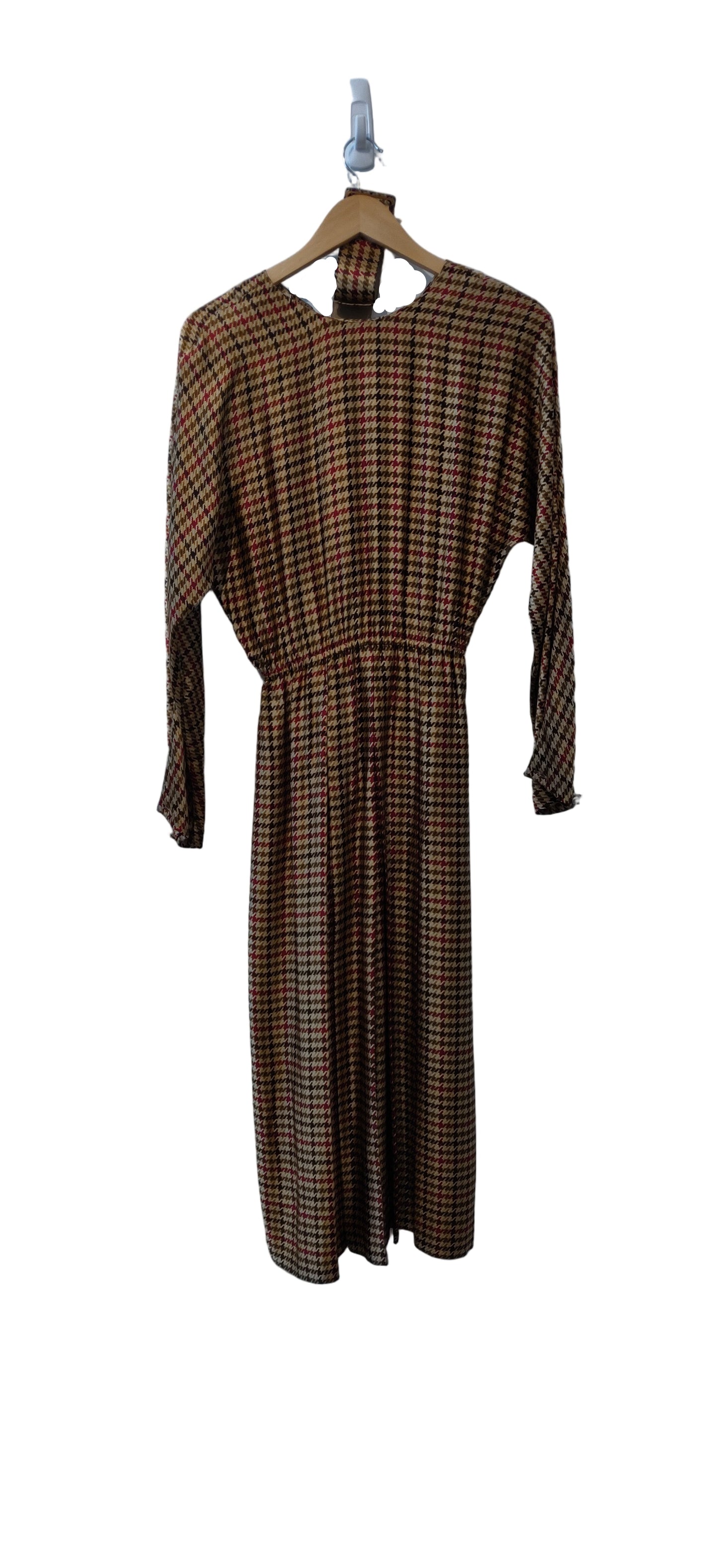 Talkbots Brown Long Sleeve Plaid Dress With Belt