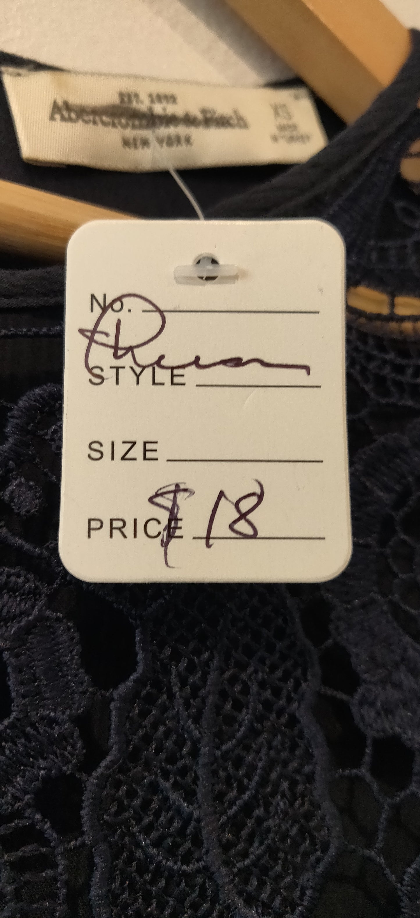 Abercrombie & Fitch Dark Blue Lacey Boho Blouse