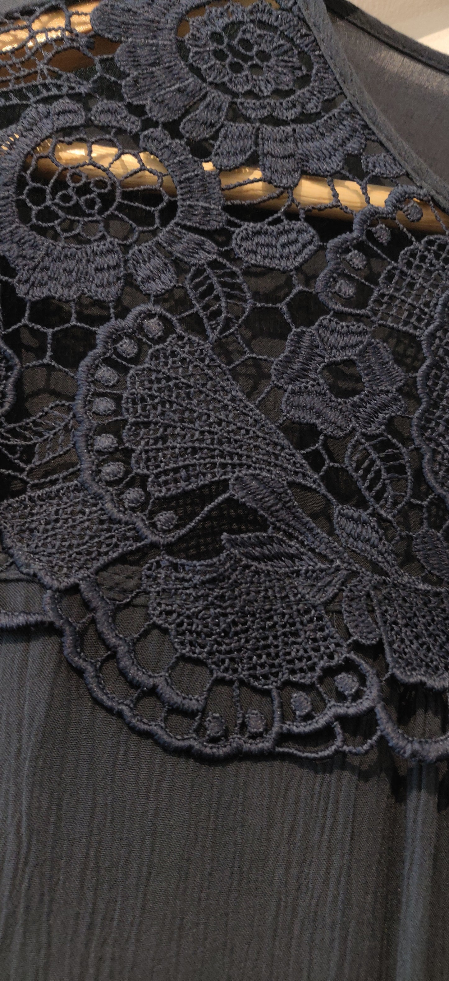 Abercrombie & Fitch Dark Blue Lacey Boho Blouse