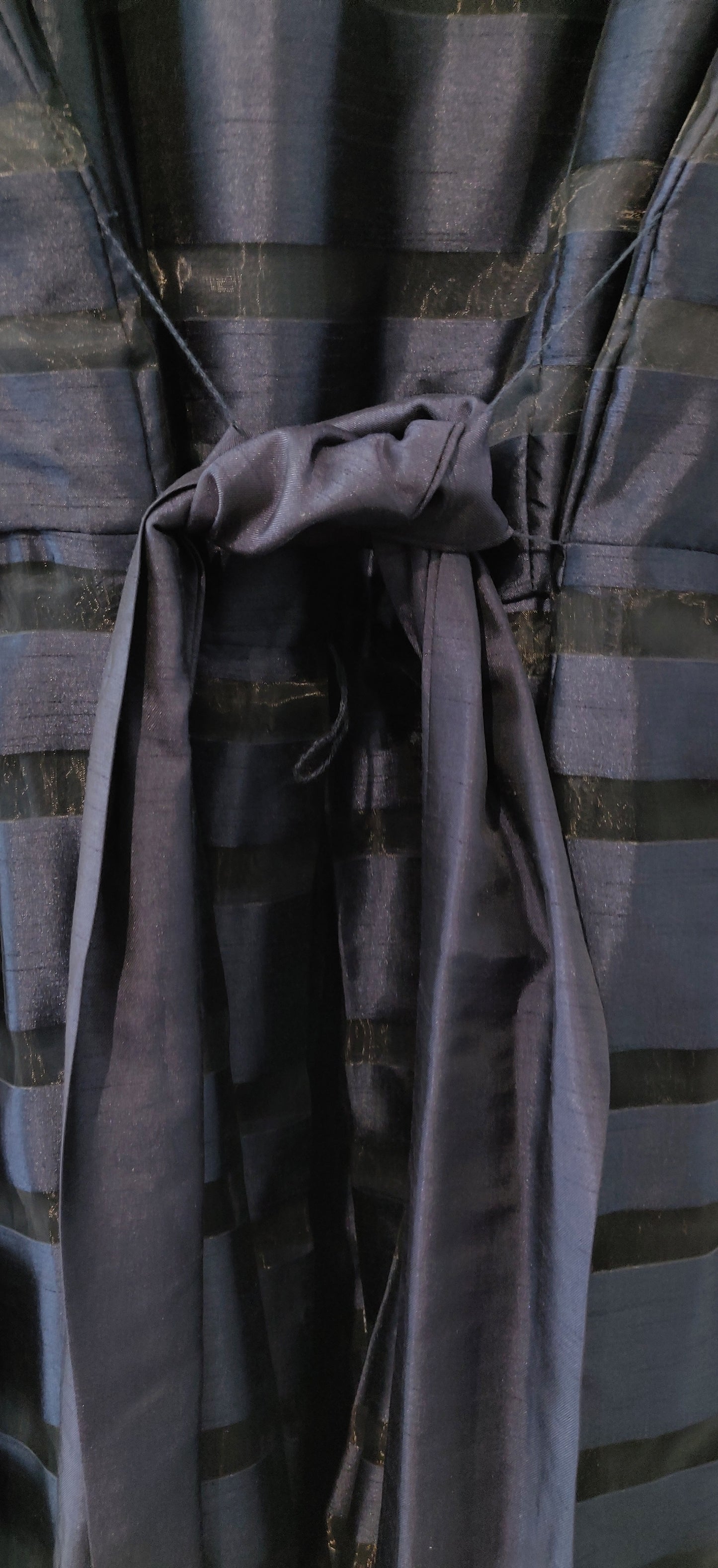 Chetta B Black Navy Blue Stripe Dress
