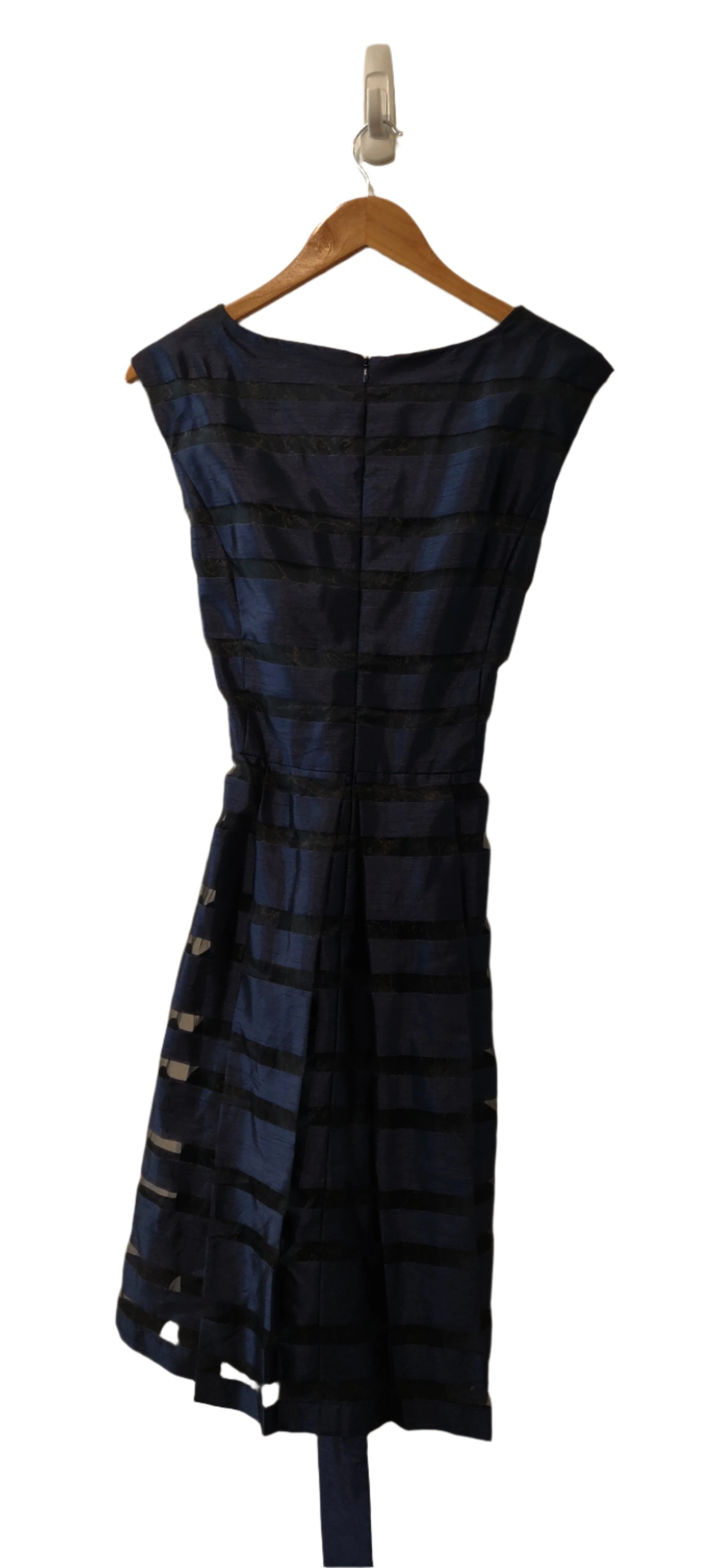 Chetta B Black Navy Blue Stripe Dress