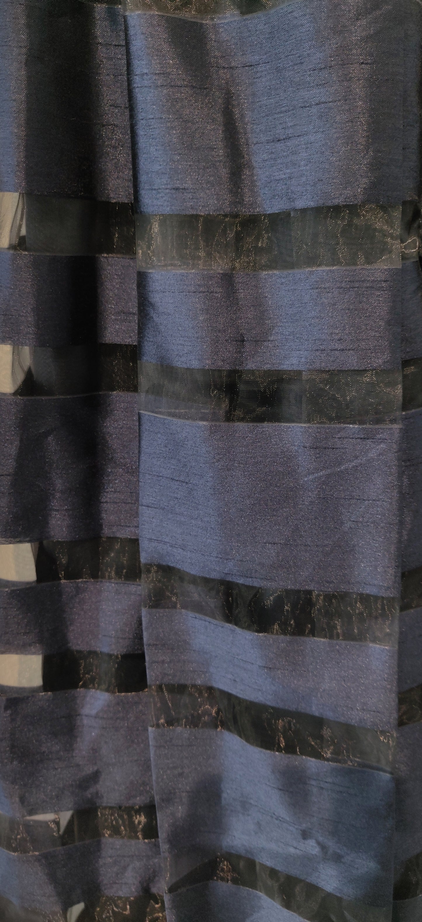 Chetta B Black Navy Blue Stripe Dress