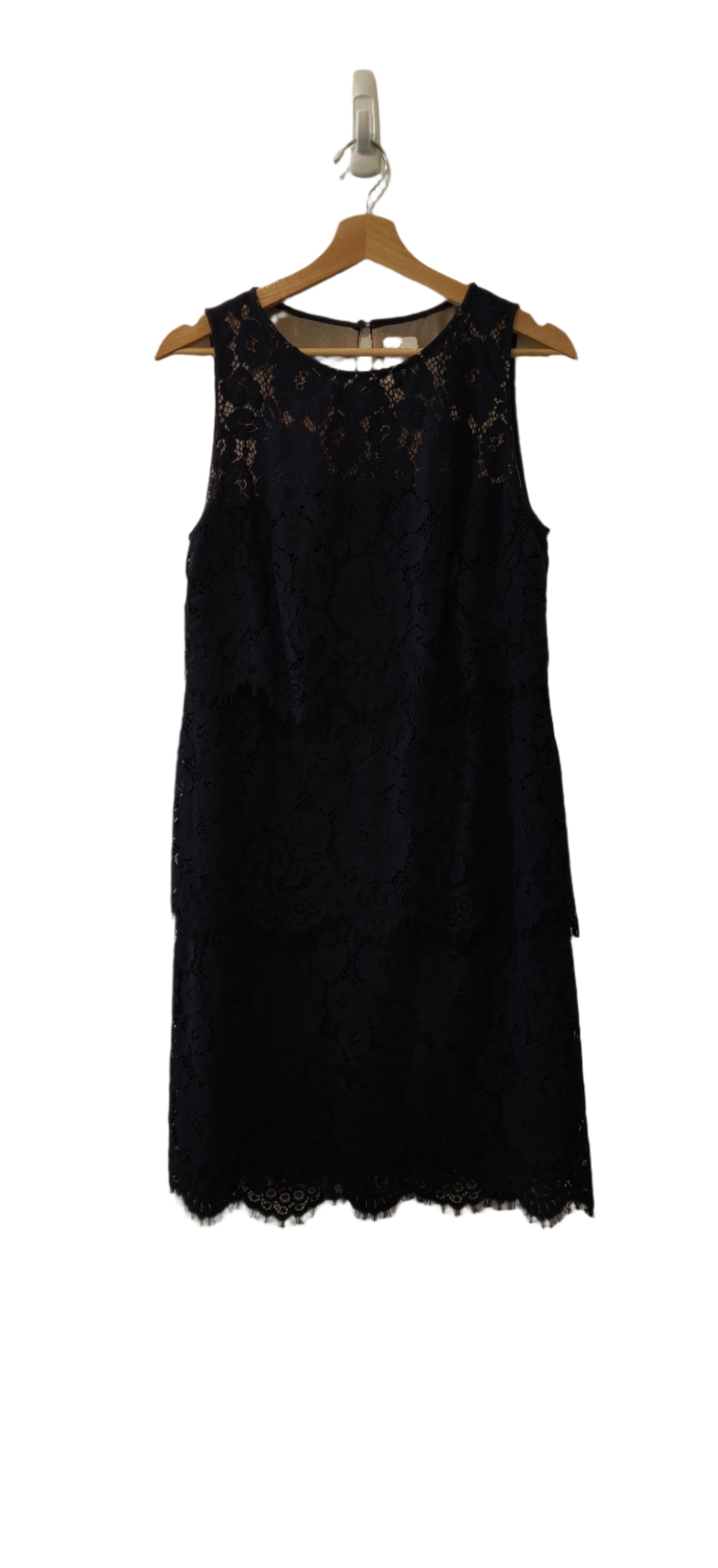 Lauren Ralph Lauren Tiered Lace Navy Blue Dress