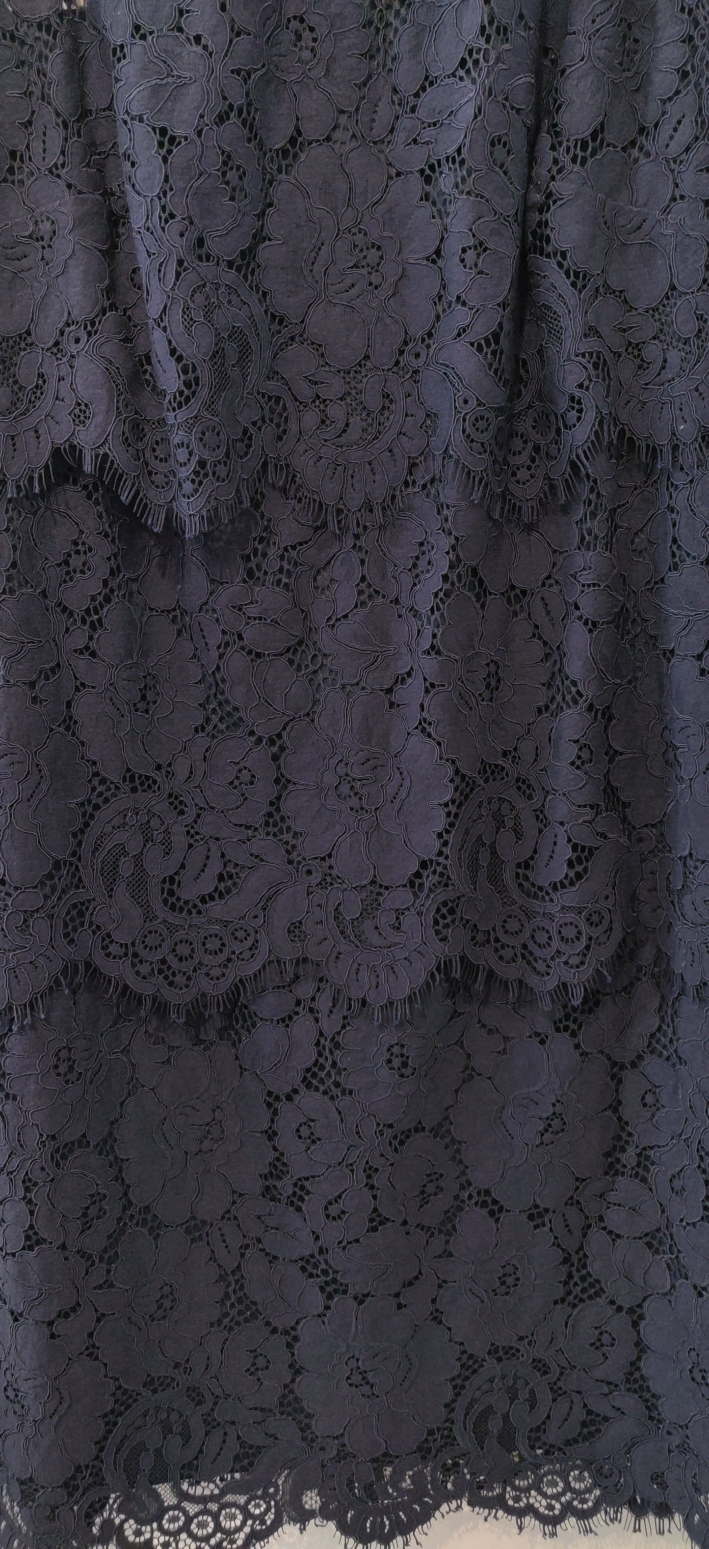 Lauren Ralph Lauren Tiered Lace Navy Blue Dress