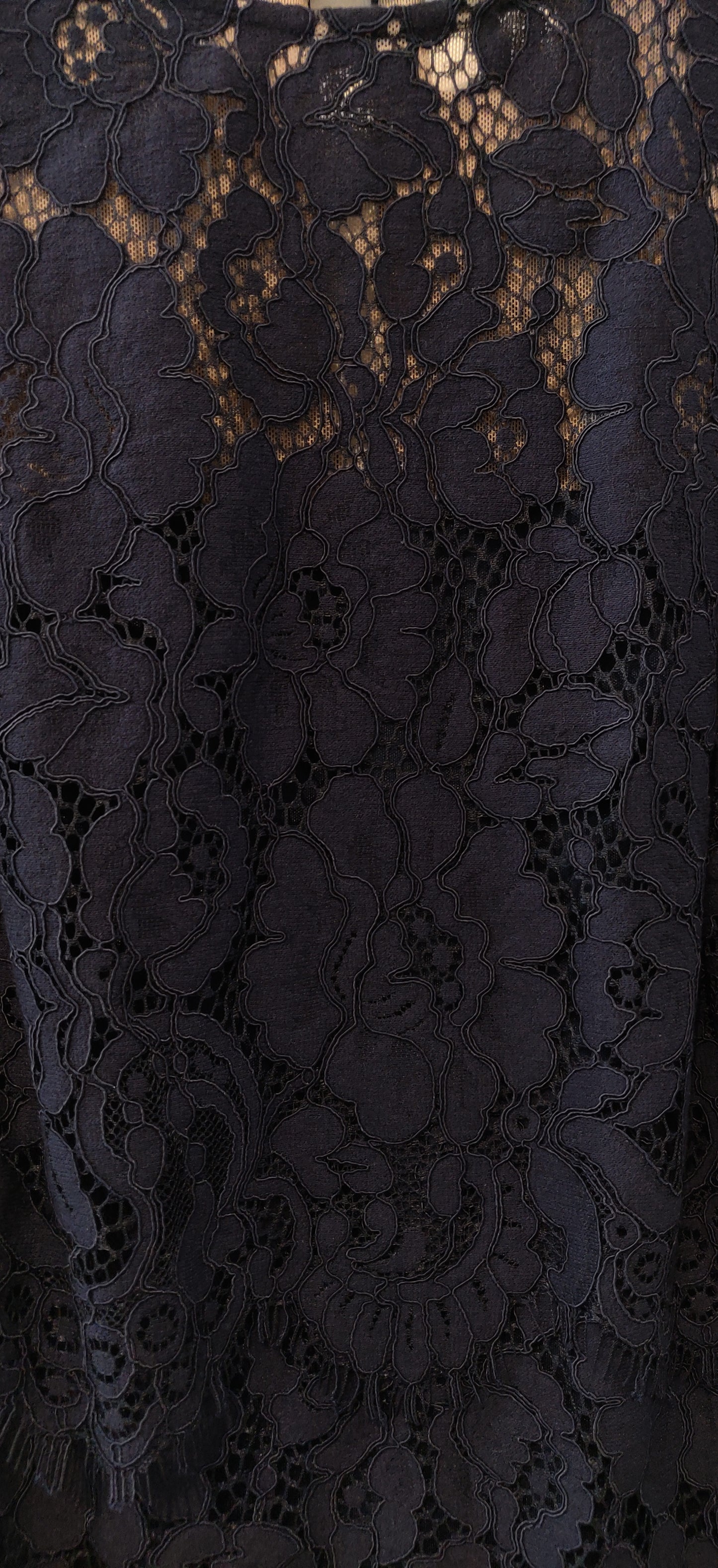 Lauren Ralph Lauren Tiered Lace Navy Blue Dress