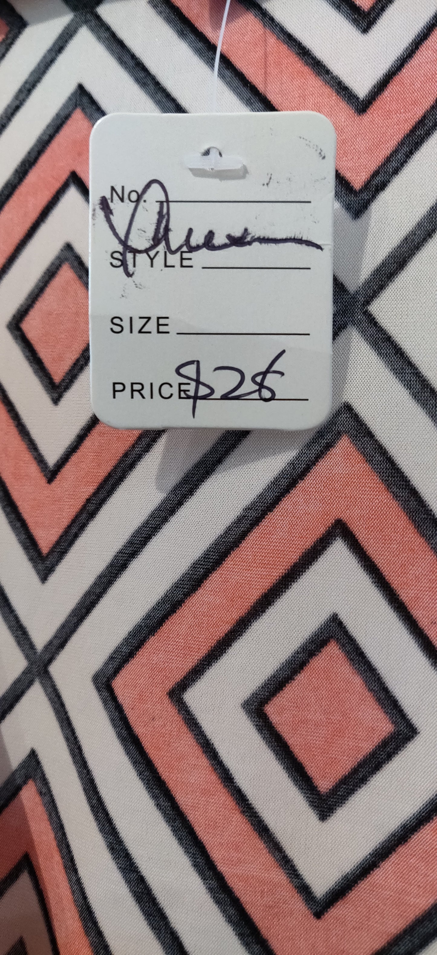 Relaxx Diamond Pattern Deep V Neck Dress