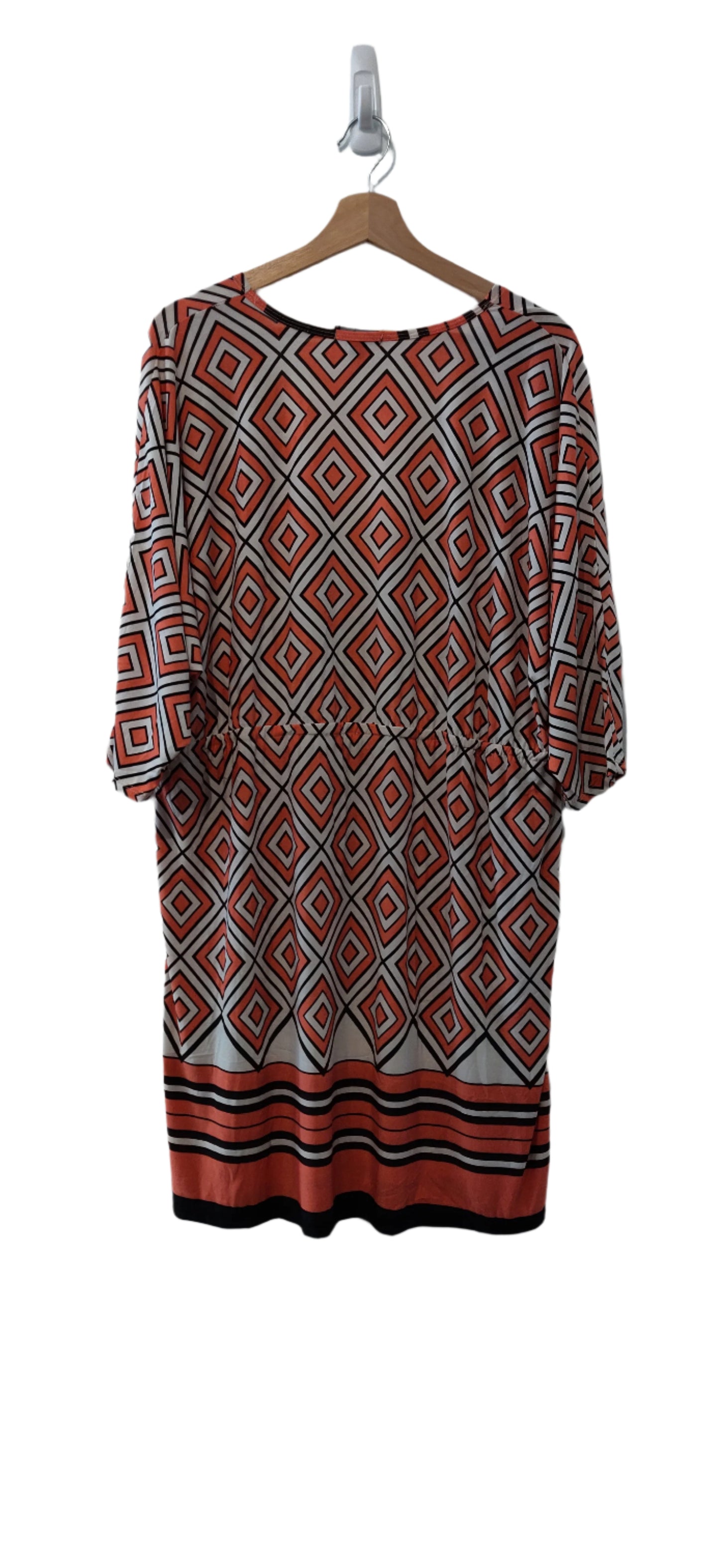 Relaxx Diamond Pattern Deep V Neck Dress