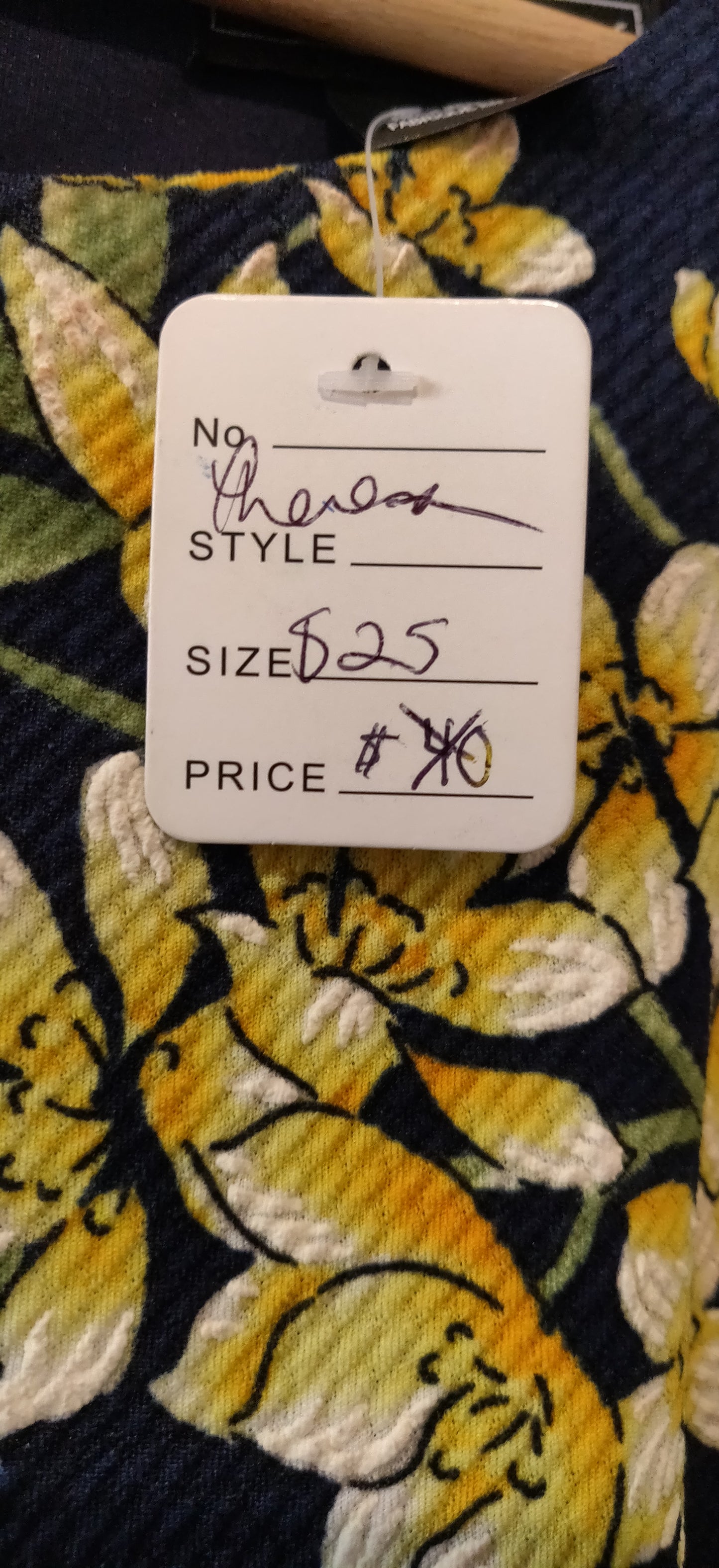 Jessica Howard Petite Navy Blue Floral Print Fit and Flare Dress