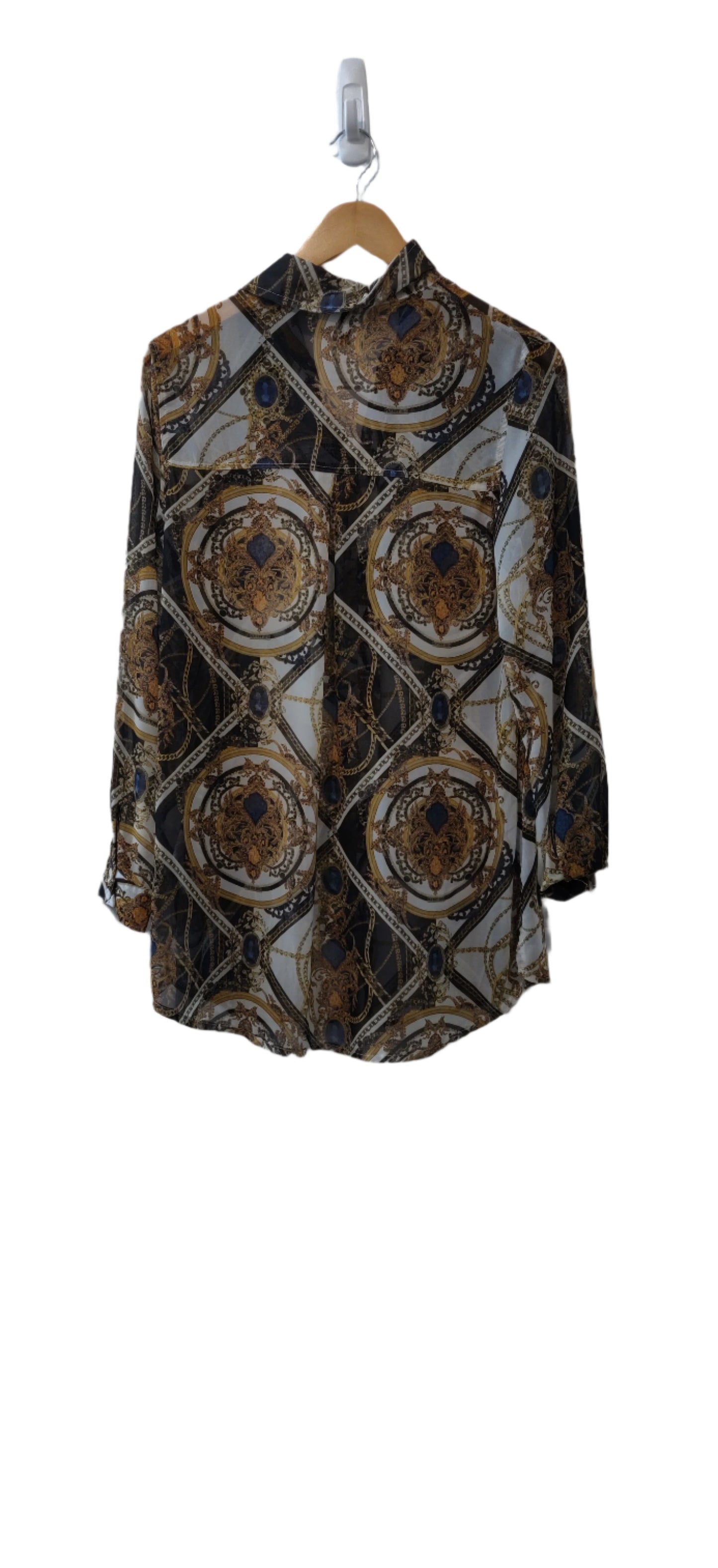 Pretty Little Thing Sheer Long Sleeve Printed Women's Shirt