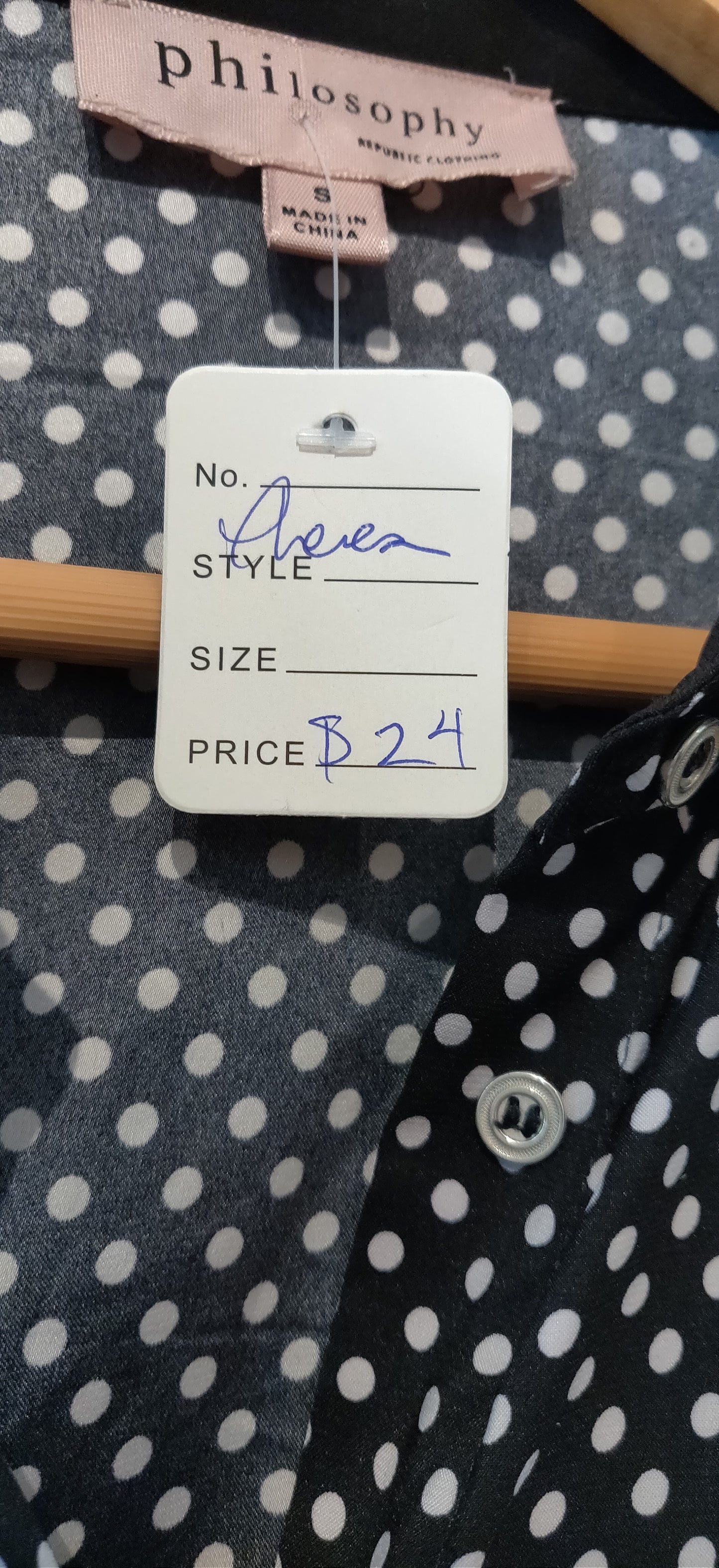 Philosophy Republic Button Up Polka Dot Blouse