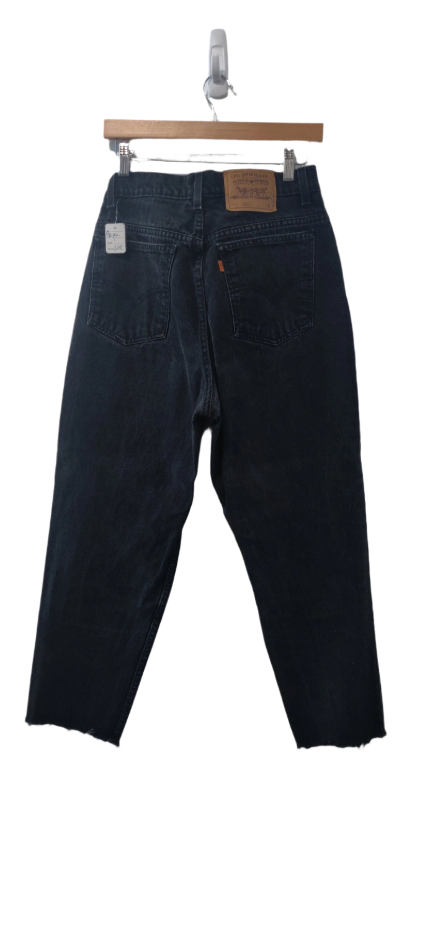 Levi Strauss 921 Black Denim Fray Hem Jeans