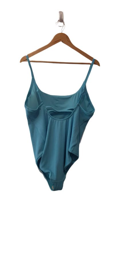 Aerie Crinkle Brilliant Blue Cross Back One Piece Swimsuit