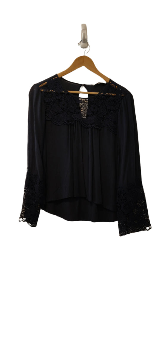 Abercrombie & Fitch Dark Blue Lacey Boho Blouse