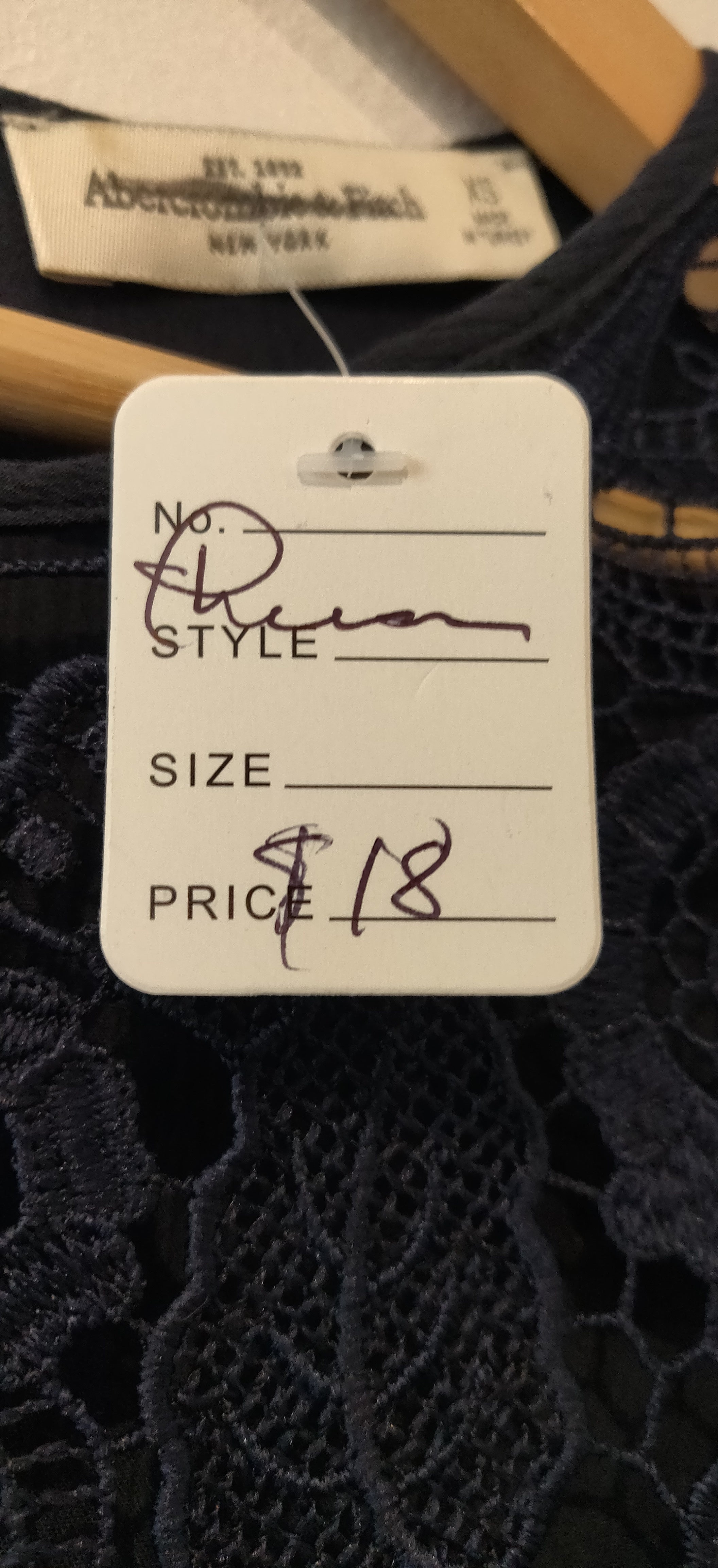 Abercrombie & Fitch Dark Blue Lacey Boho Blouse