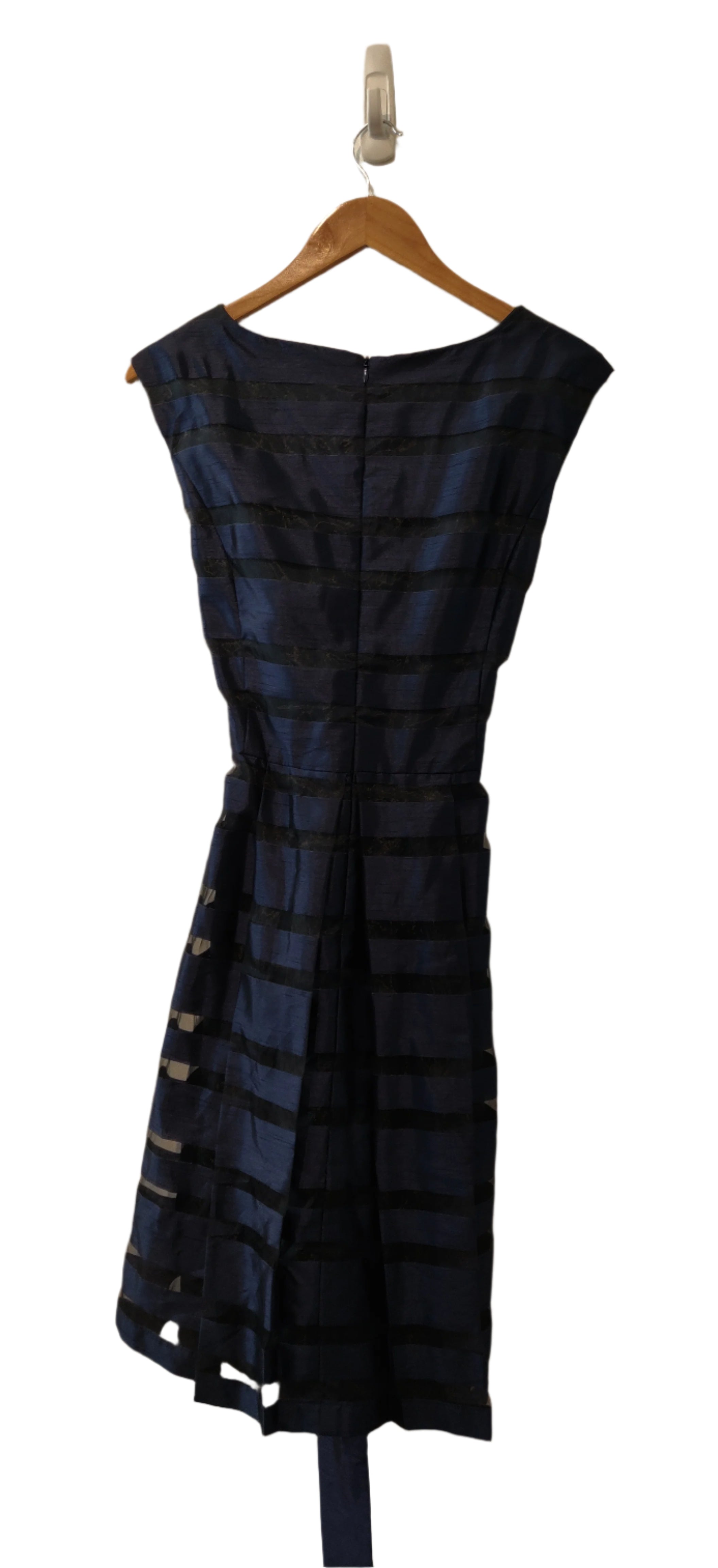 Chetta B Black Navy Blue Stripe Dress