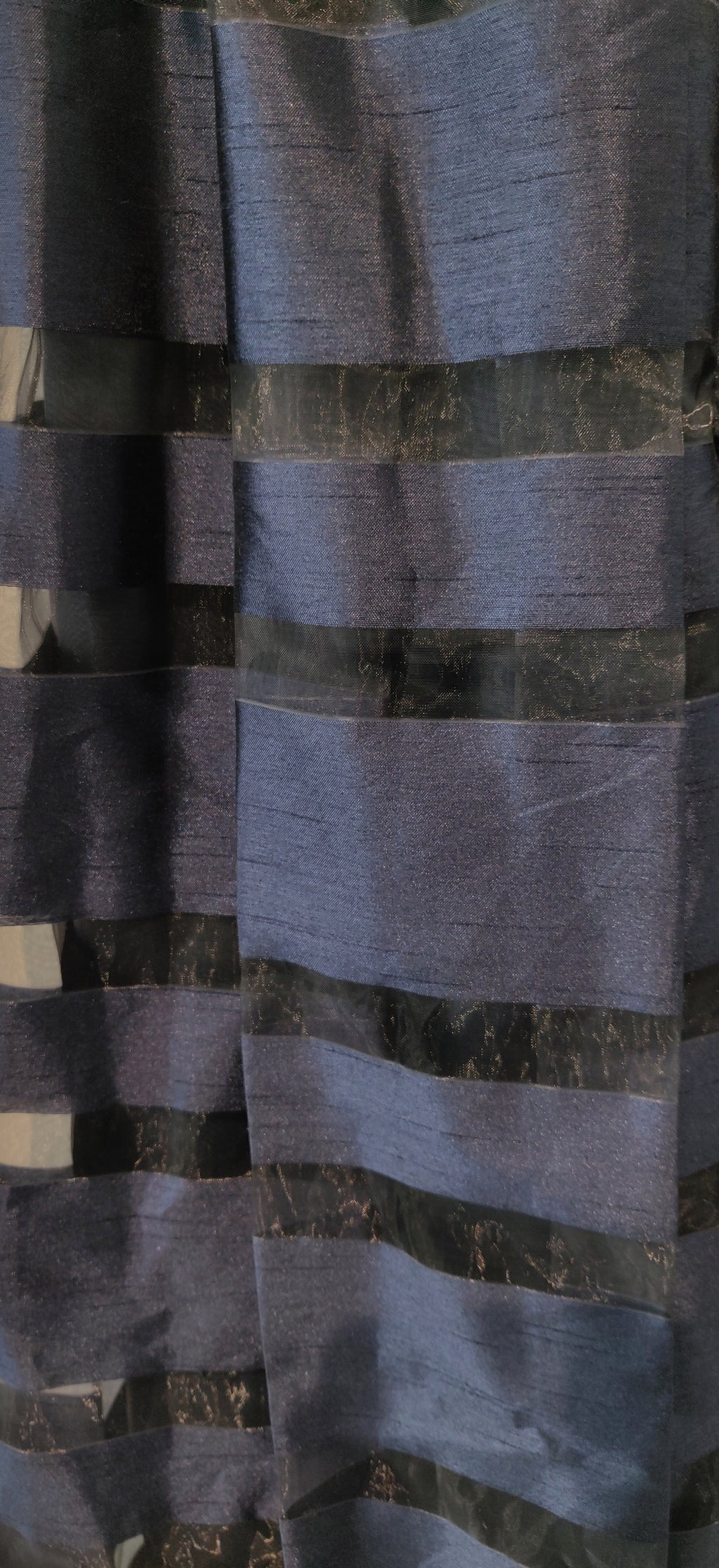 Chetta B Black Navy Blue Stripe Dress
