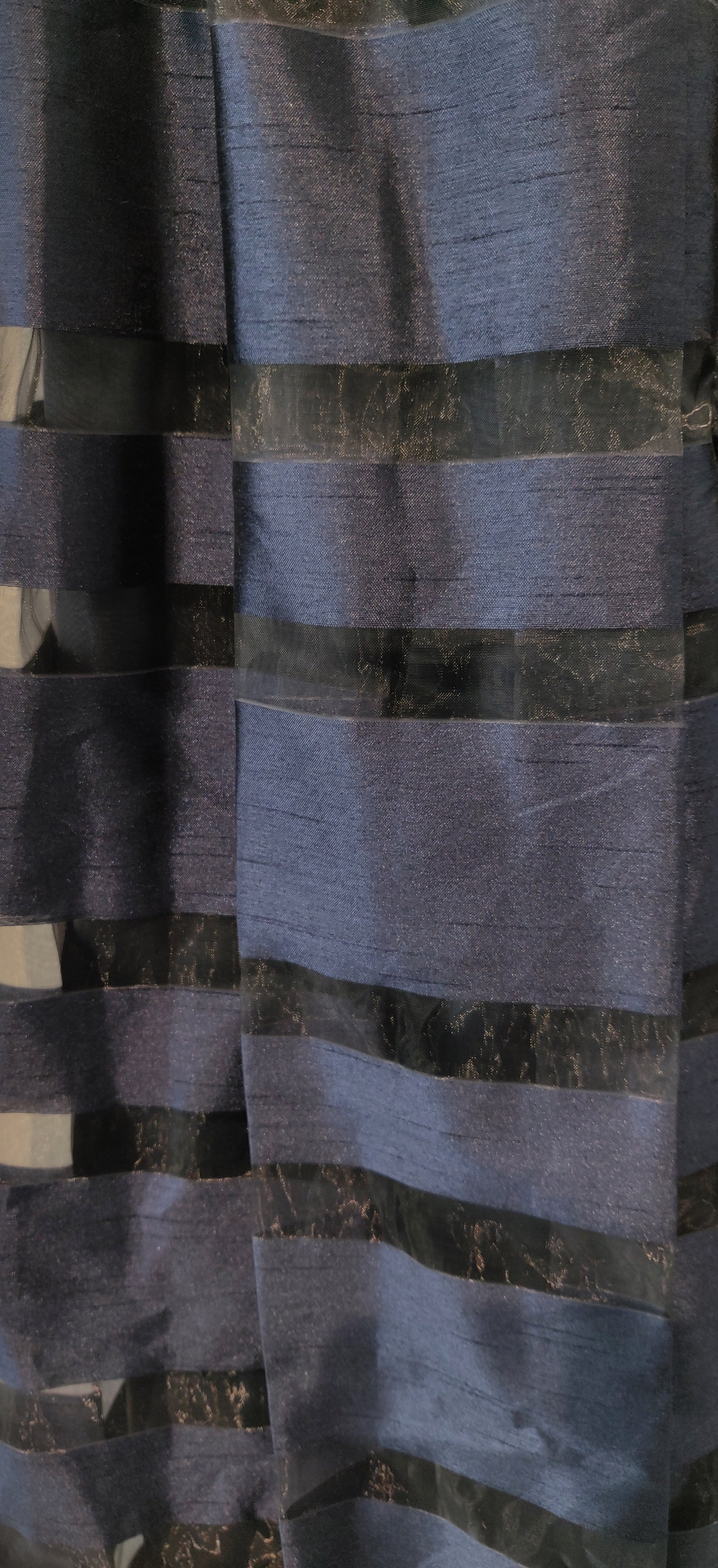 Chetta B Black Navy Blue Stripe Dress