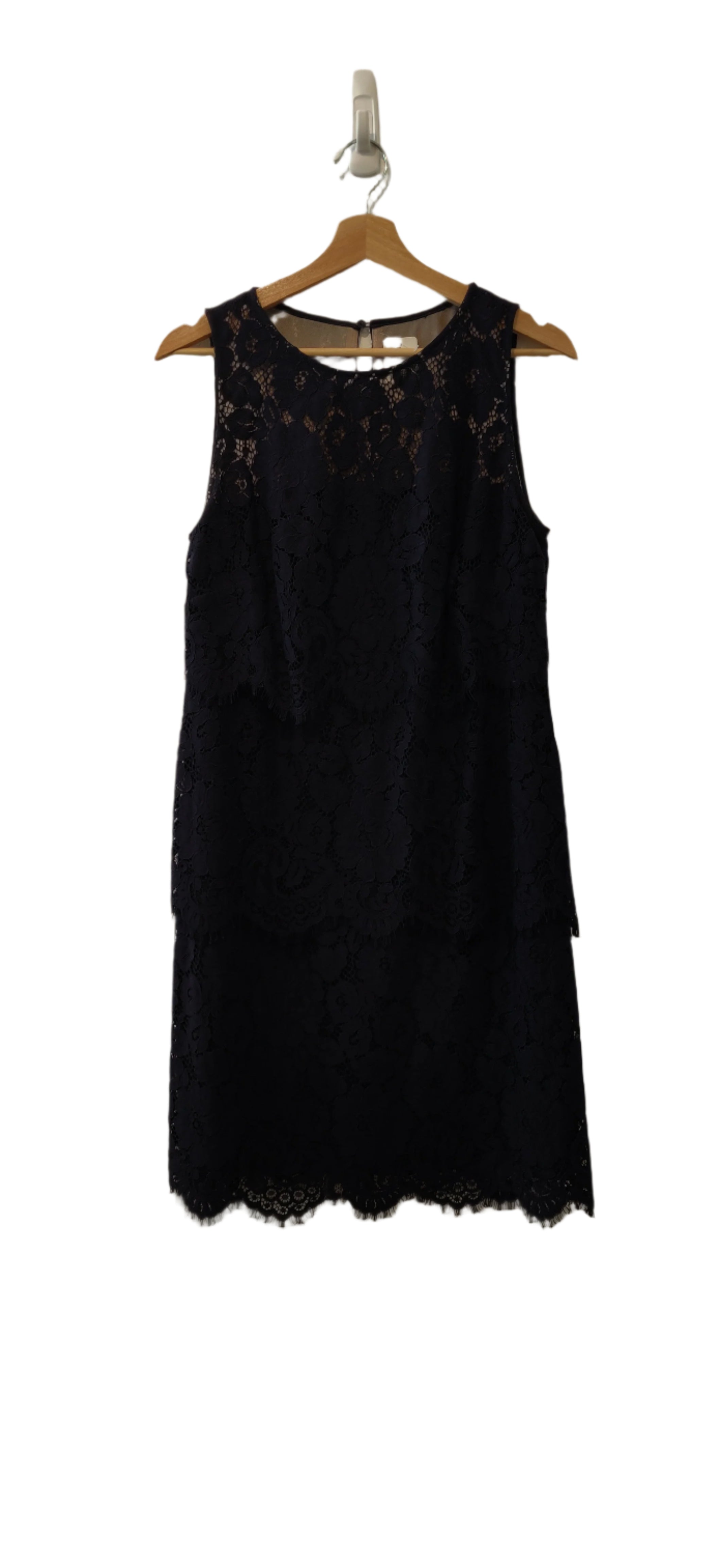 Lauren Ralph Lauren Tiered Lace Navy Blue Dress