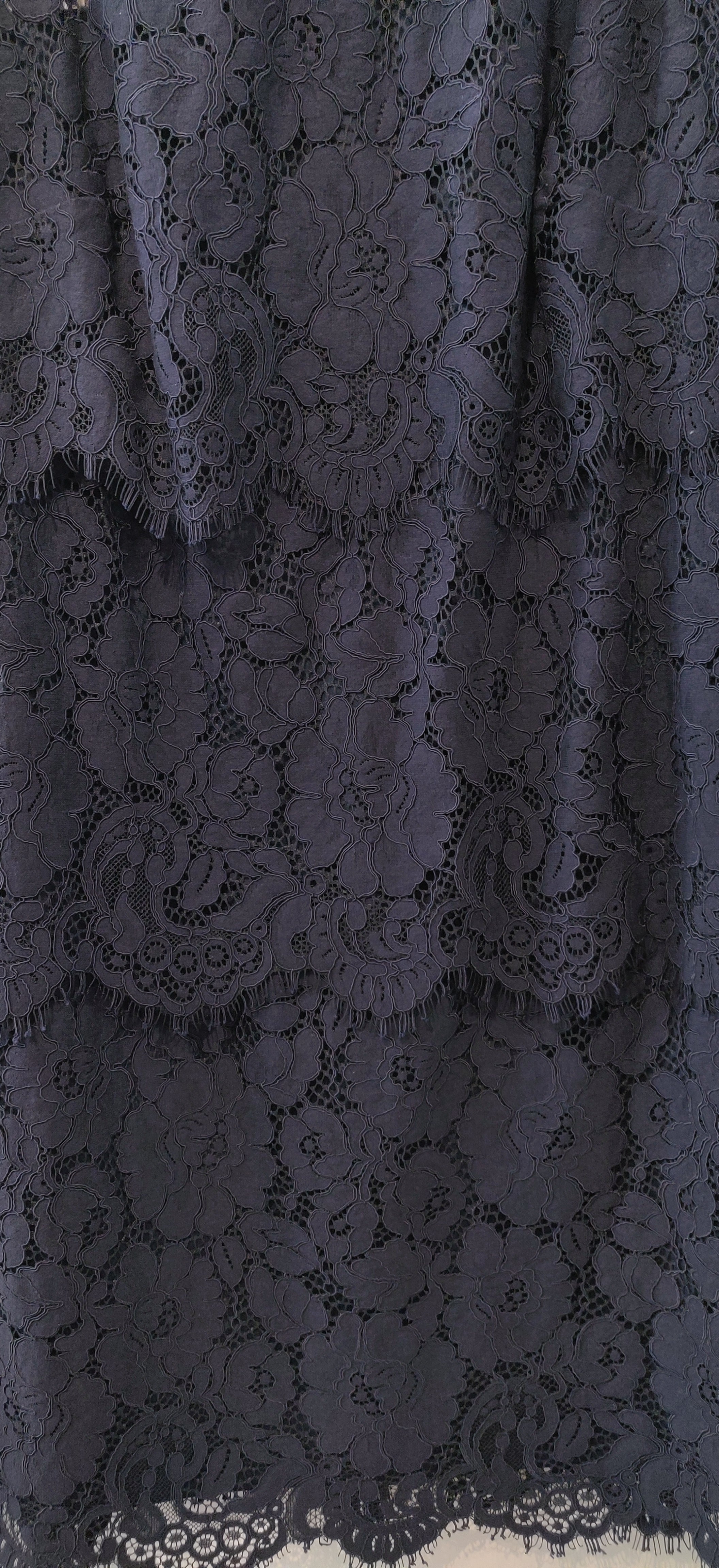 Lauren Ralph Lauren Tiered Lace Navy Blue Dress