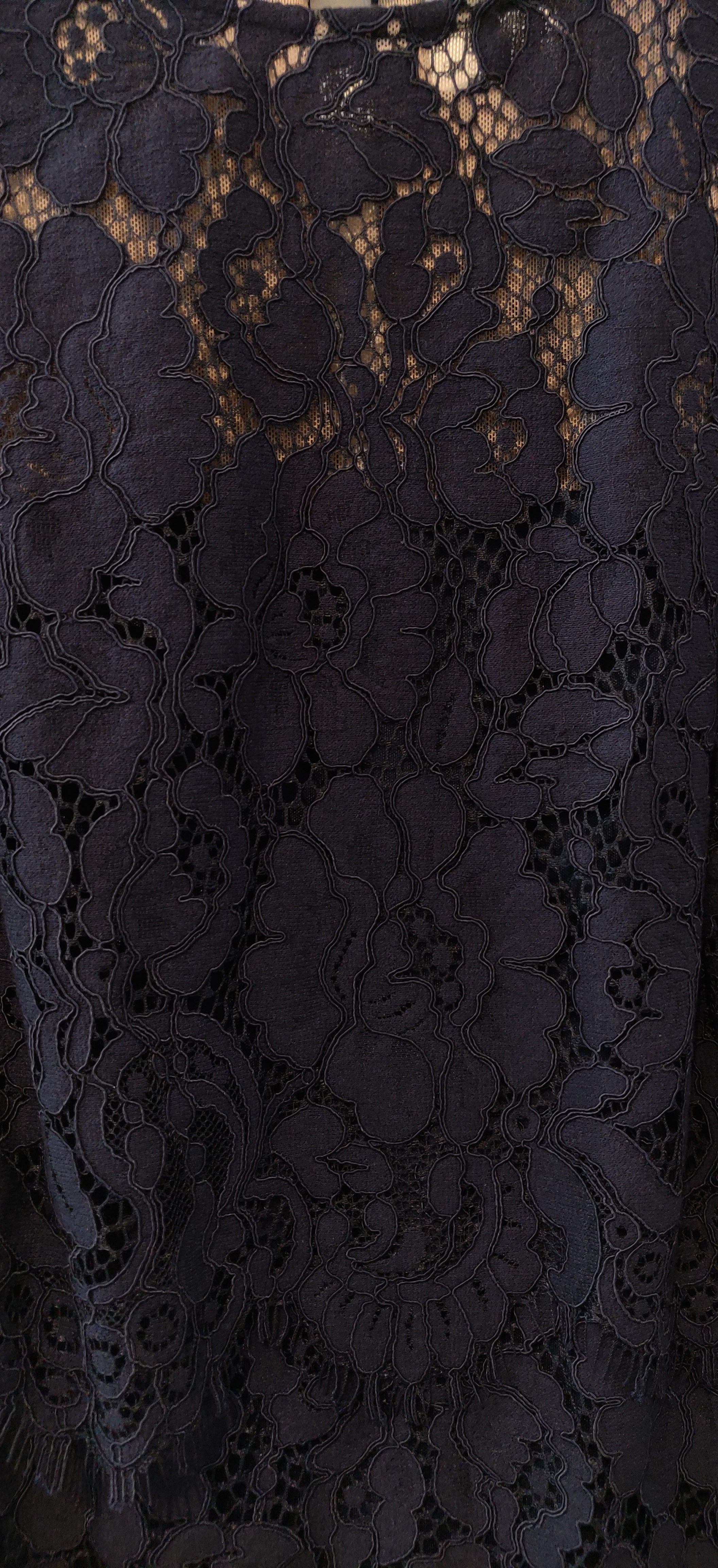 Lauren Ralph Lauren Tiered Lace Navy Blue Dress