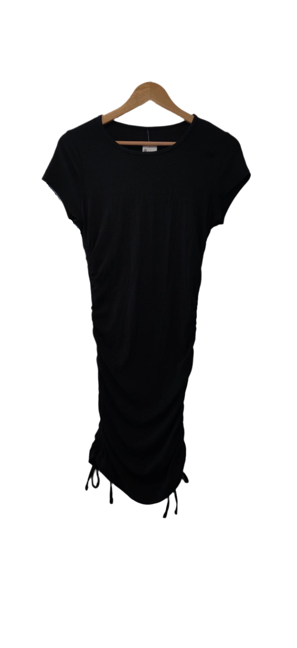 Women's Tie Up Black Stretch Midi Dress
