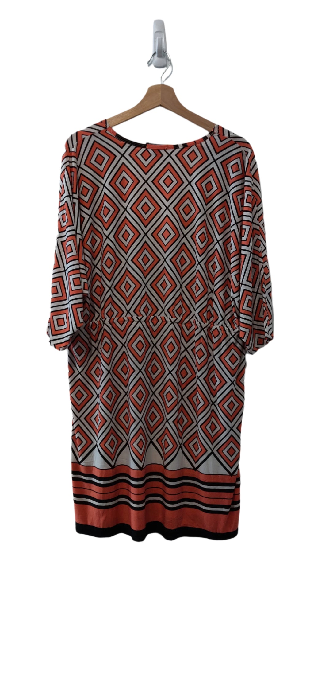 Relaxx Diamond Pattern Deep V Neck Dress