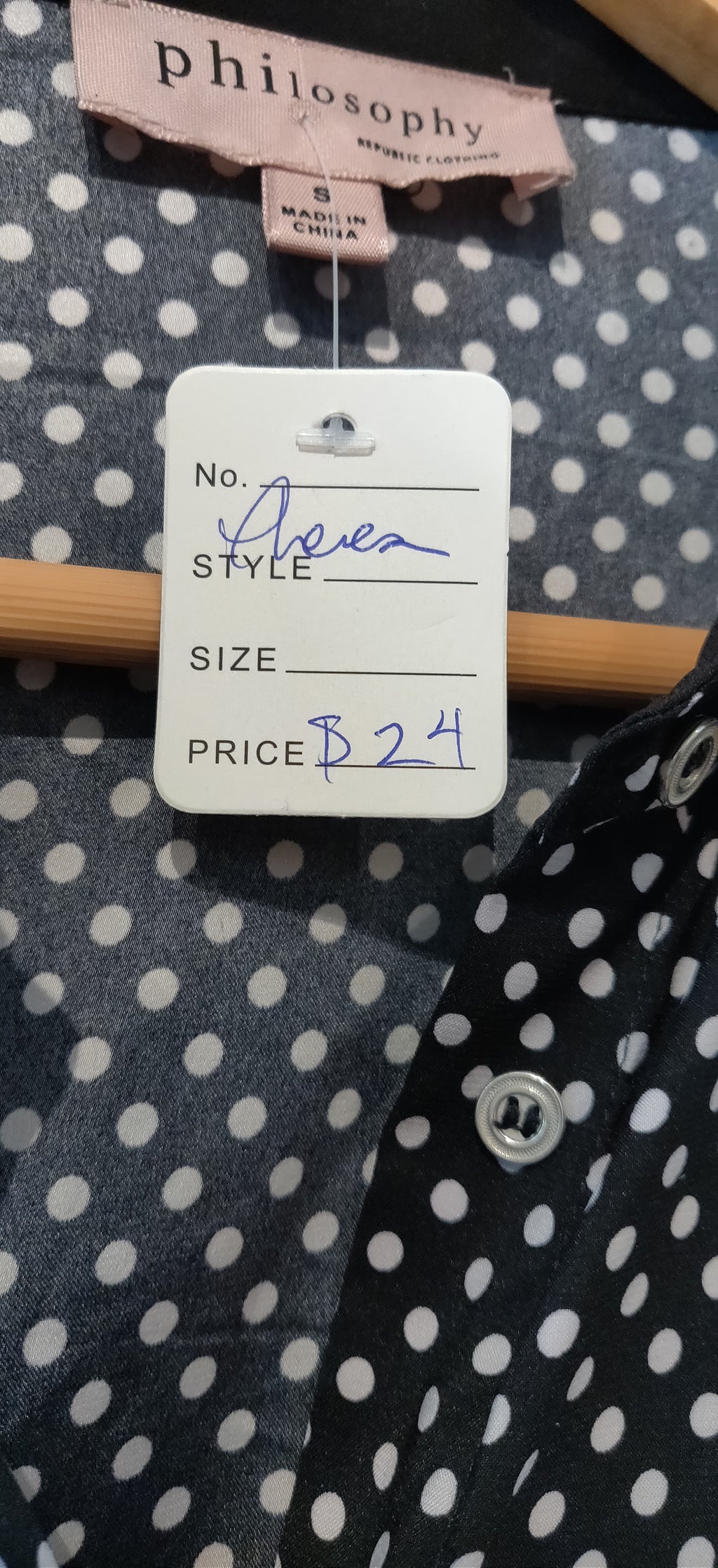 Philosophy Republic Button Up Polka Dot Blouse