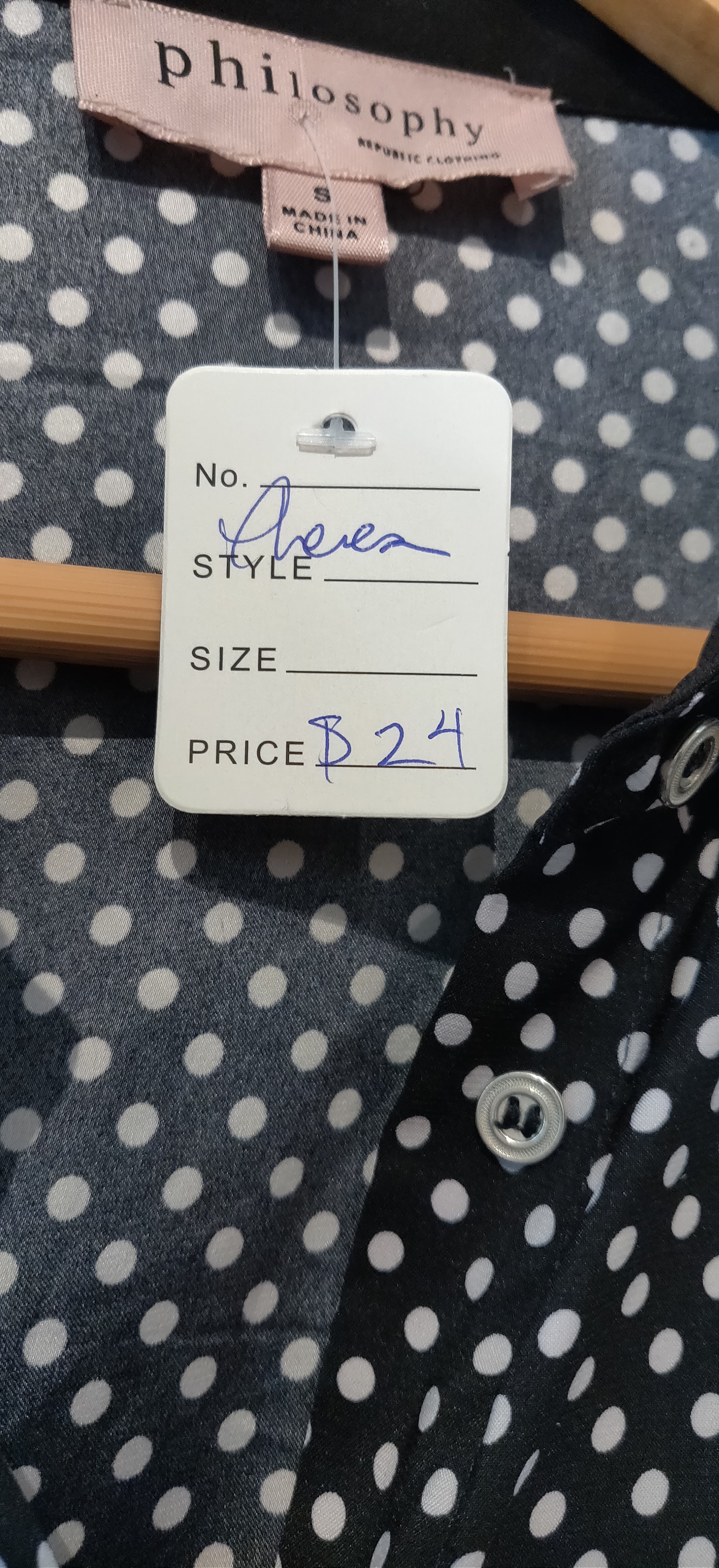 Philosophy Republic Button Up Polka Dot Blouse