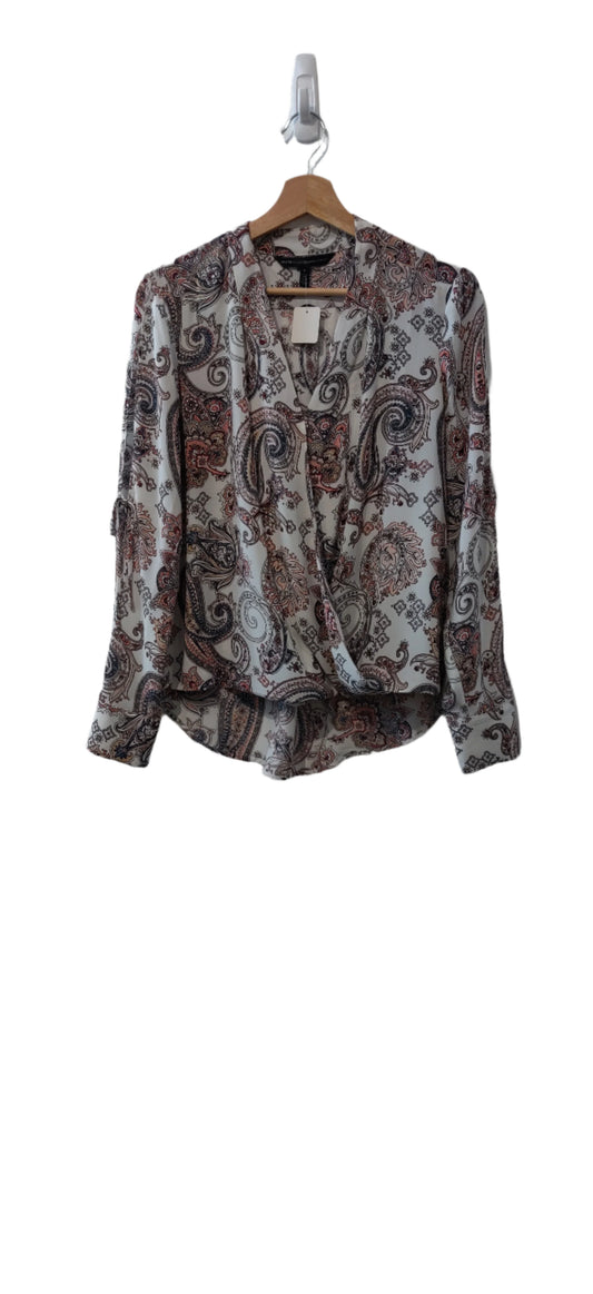 White House Black Market Warp Floral Shirt