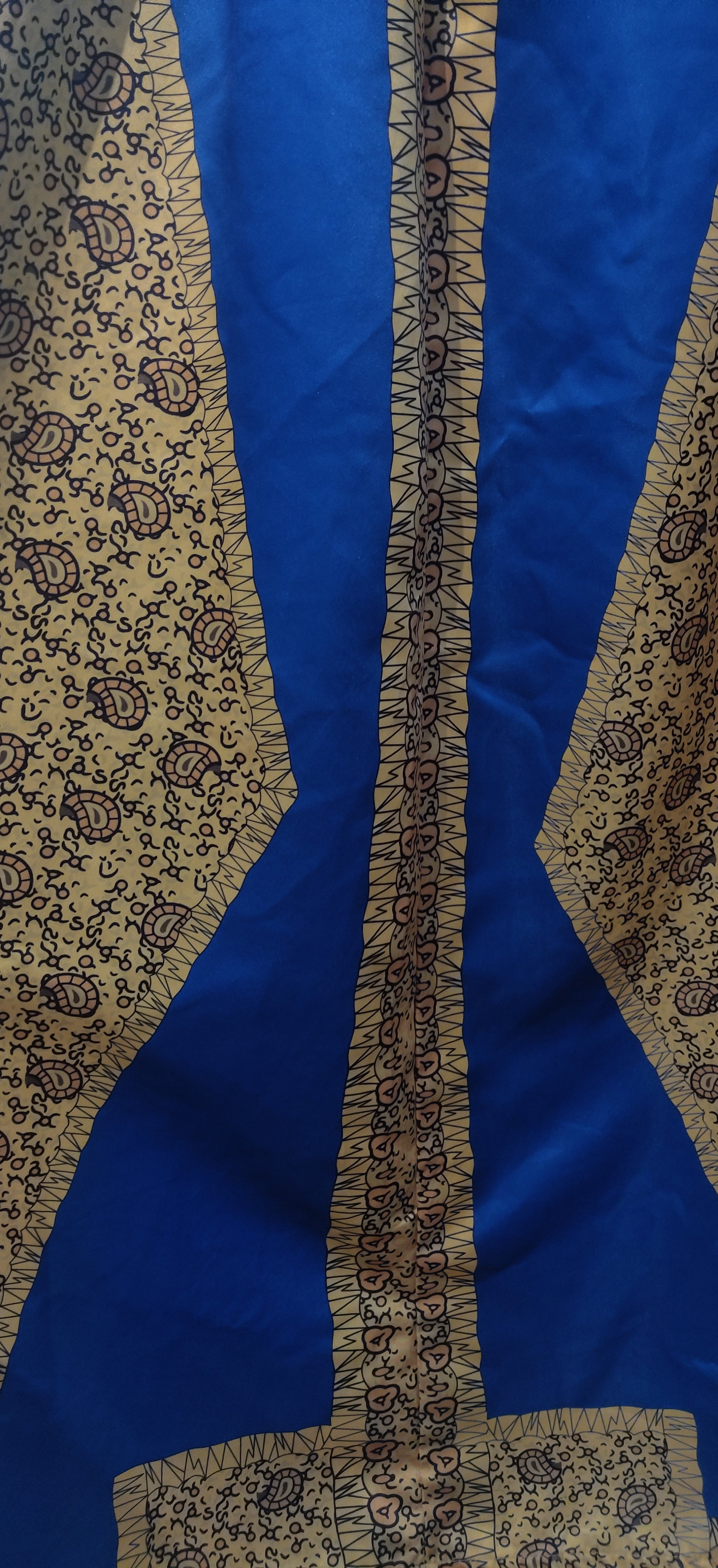 African Yellow Blue Print Maxi Skirt