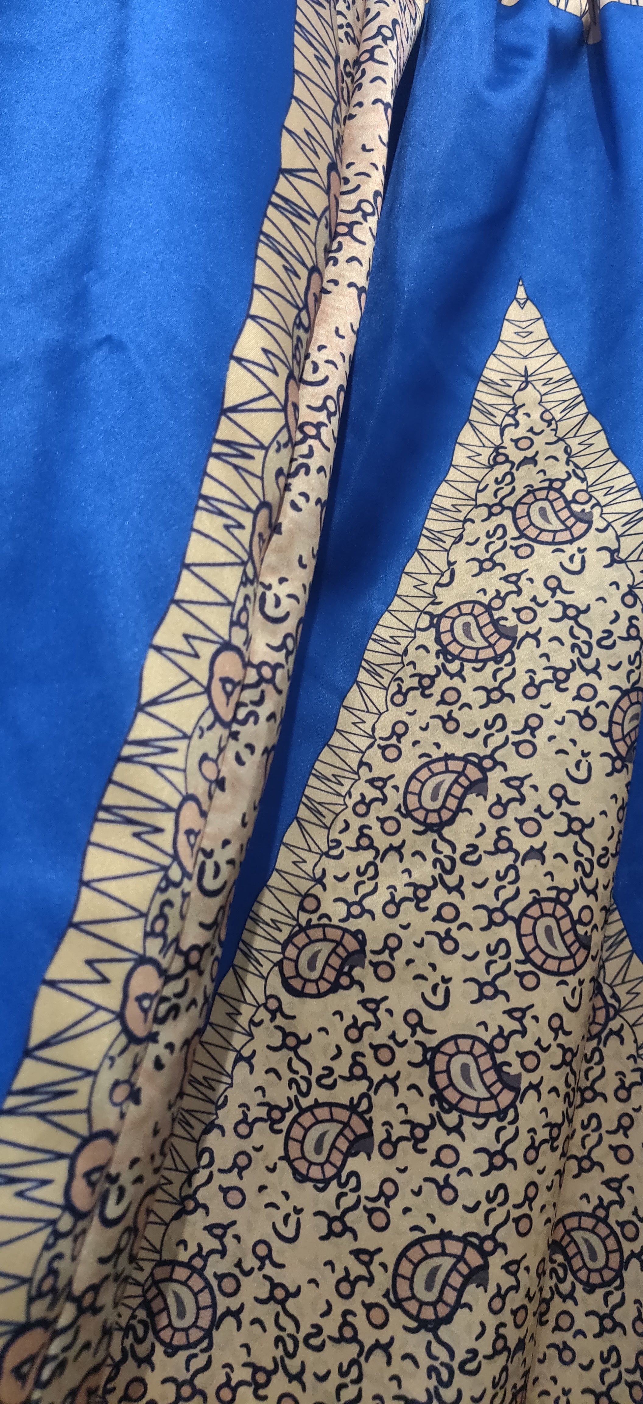 African Yellow Blue Print Maxi Skirt