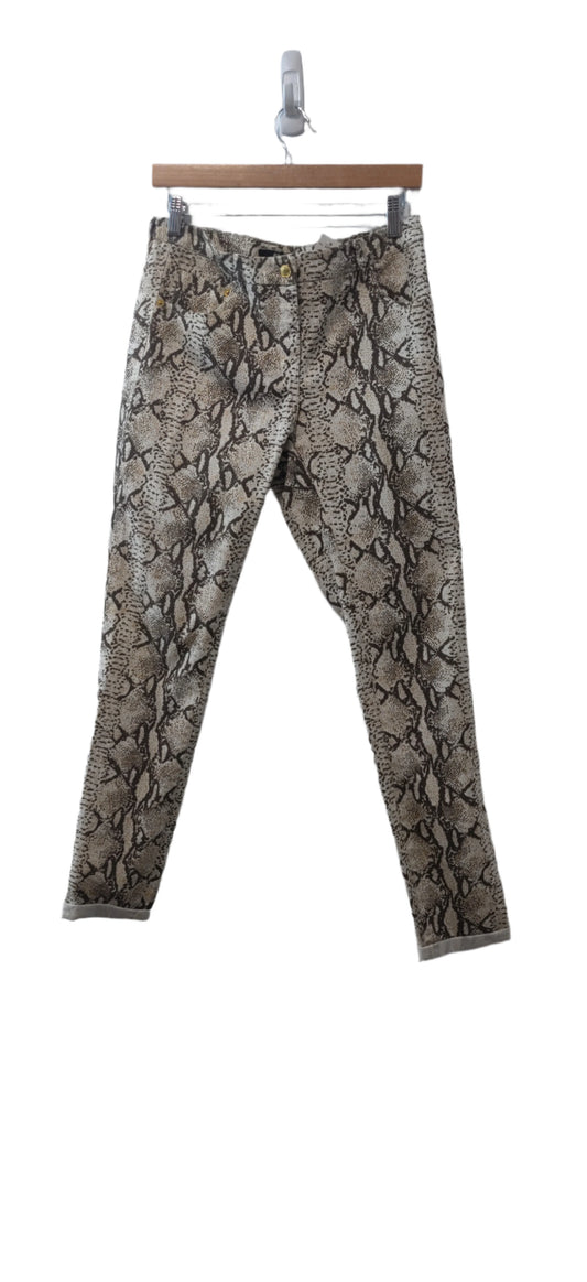 H&M High Waist Snakeskin Animal Print Leg Trousers