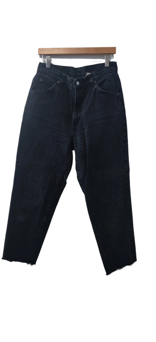 Levi Strauss 921 Black Denim Fray Hem Jeans